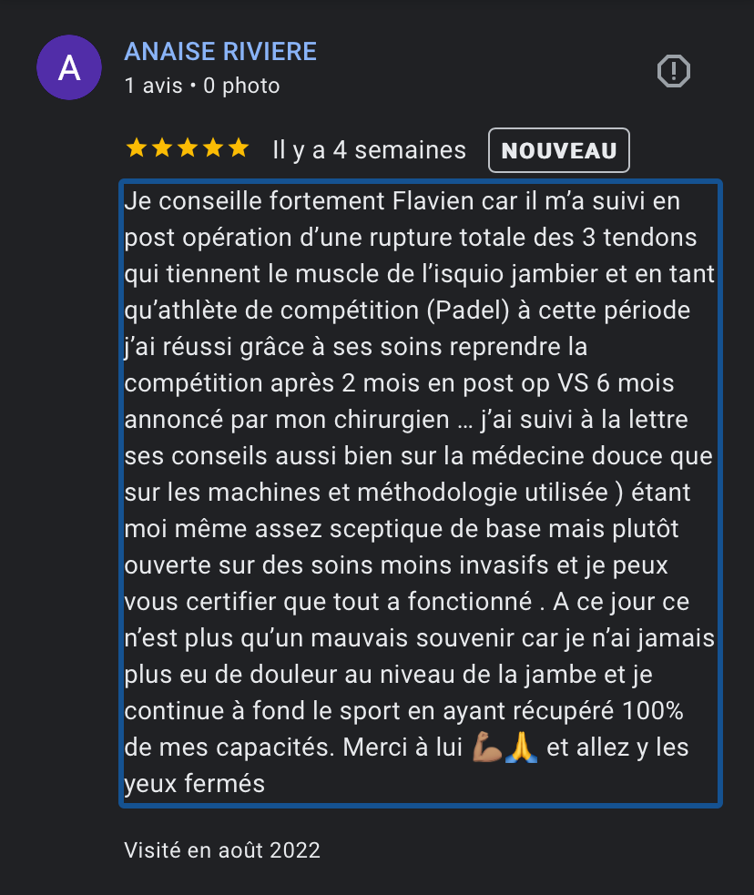 Padel blessure ischio dechirure spotive