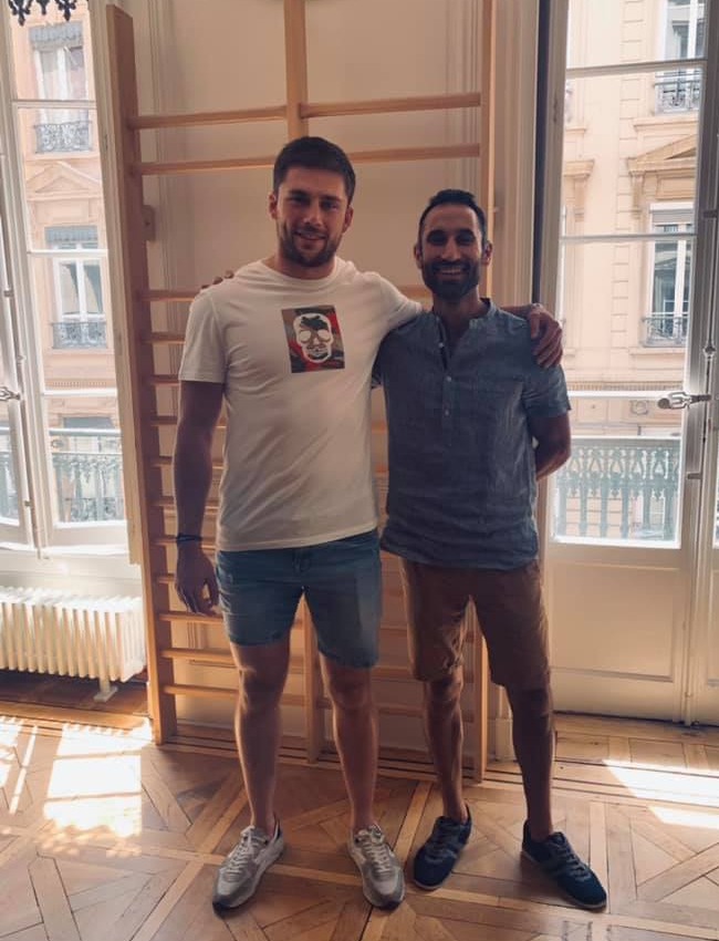 Pierre-Louis Barassi Stade Toulousain XV de France avec l'ostéopathe Lémard-Flavien Mourey Andrézieux-Bouthéon